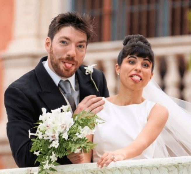 Romina and Jason on their wedding day